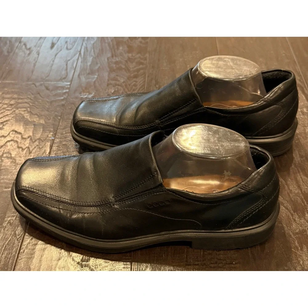 ECCO EU 43 US 9-9.5 Helsinki 2 Slip On‎ Loafers Black Leather Dress Shoes